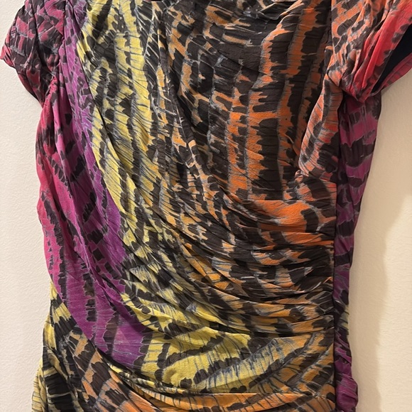 Diane Von Furstenberg Multicolor Patterned Women's Dress- size 4-silk and cotton - Picture 3 of 5